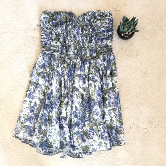 NWT Greylin strapless floral chiffon dress Boning - Picture 1 of 4